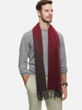 Wine Red Ombre Mens Cashmere Scarf