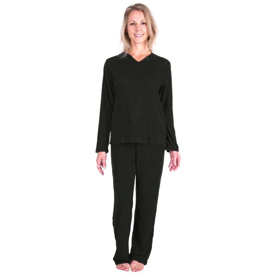 Women's Moisture Wicking Long Sleeve Drawstring Pant Pajama Set