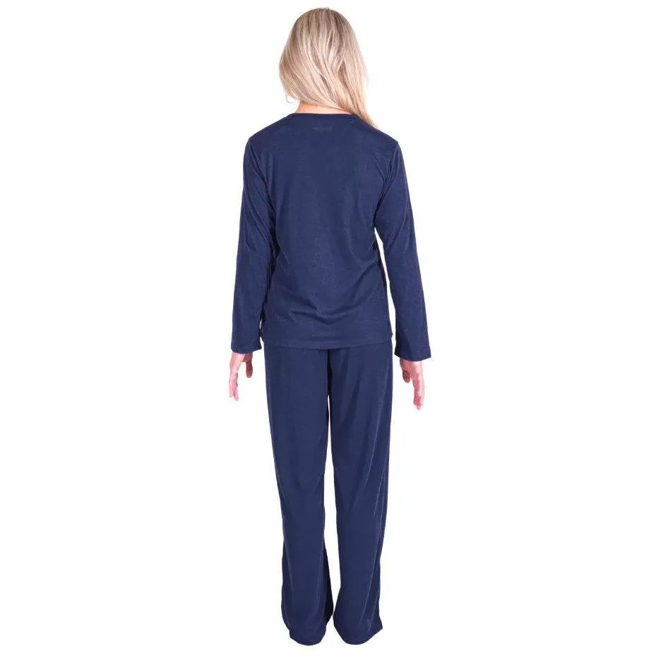 Women's Moisture Wicking Long Sleeve Drawstring Pant Pajama Set