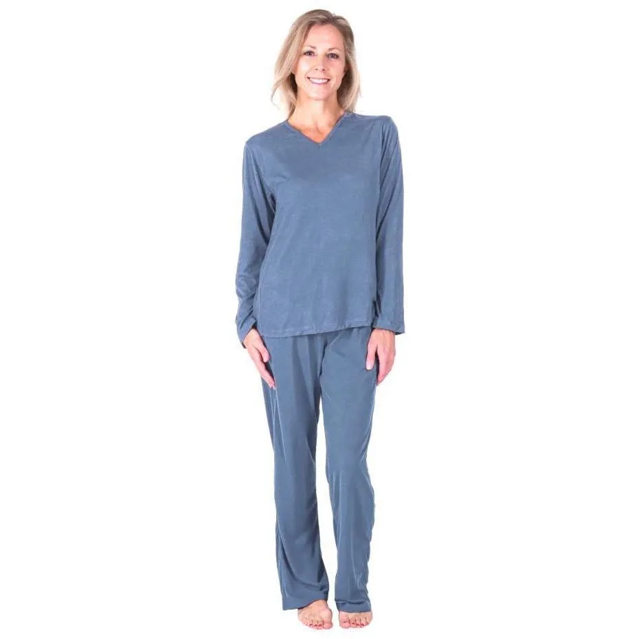 Women's Moisture Wicking Long Sleeve Drawstring Pant Pajama Set