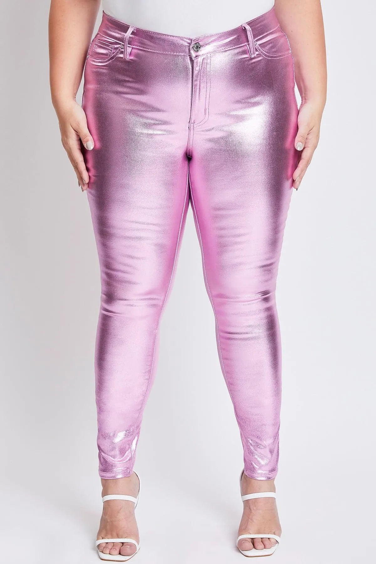 Women´s Plus  Metallic Hyperstretch Skinny Jean, Lavender