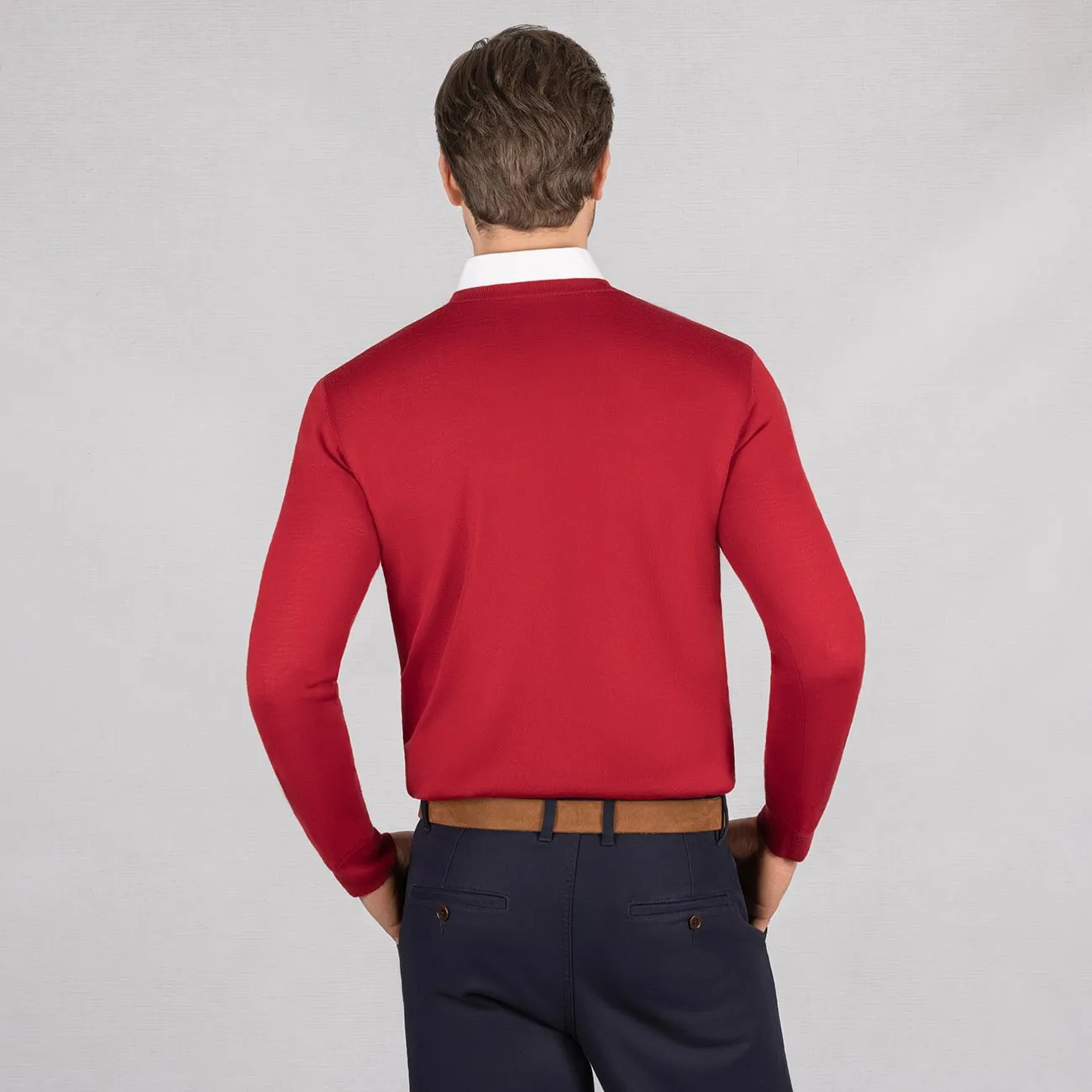 Wool Pullover Light V Neck Men