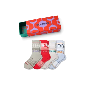 Youth Holiday Calf Sock 4-Pack Gift Box